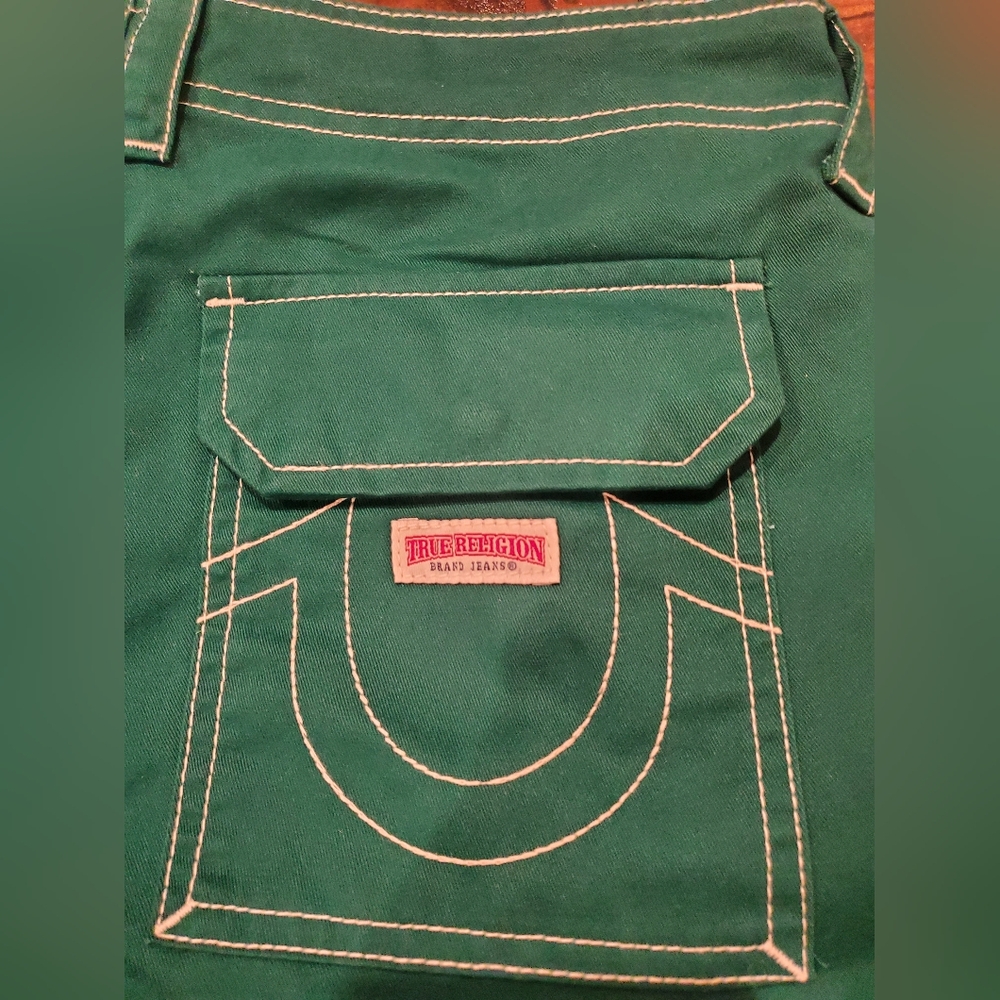 NWT True Religion Adventurine Green Single Needle Military Cargo Pants - Picture 5 of 16